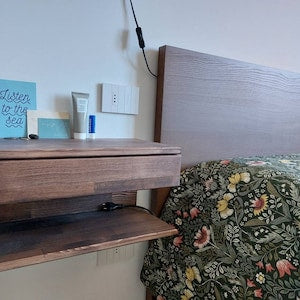 Couch Arm Rest Table with Magazine Stand