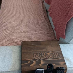 Couch Arm Rest Table with Magazine Stand