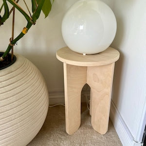 Wooden Stool. Modern Side Table