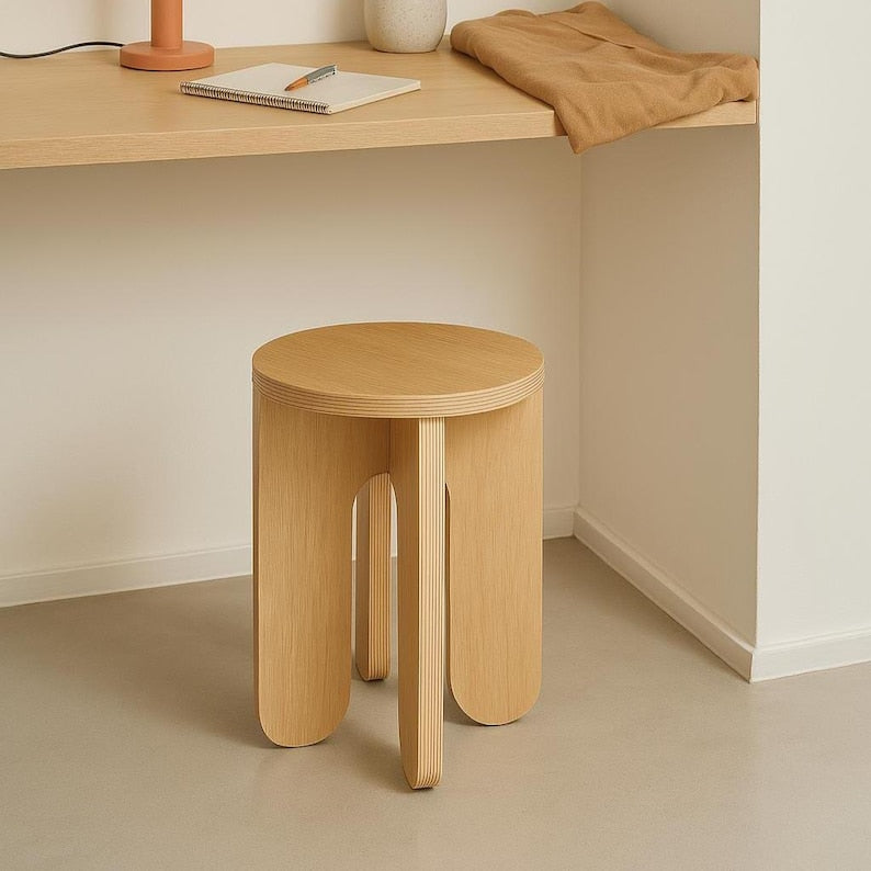 Wooden Stool. Modern Side Table