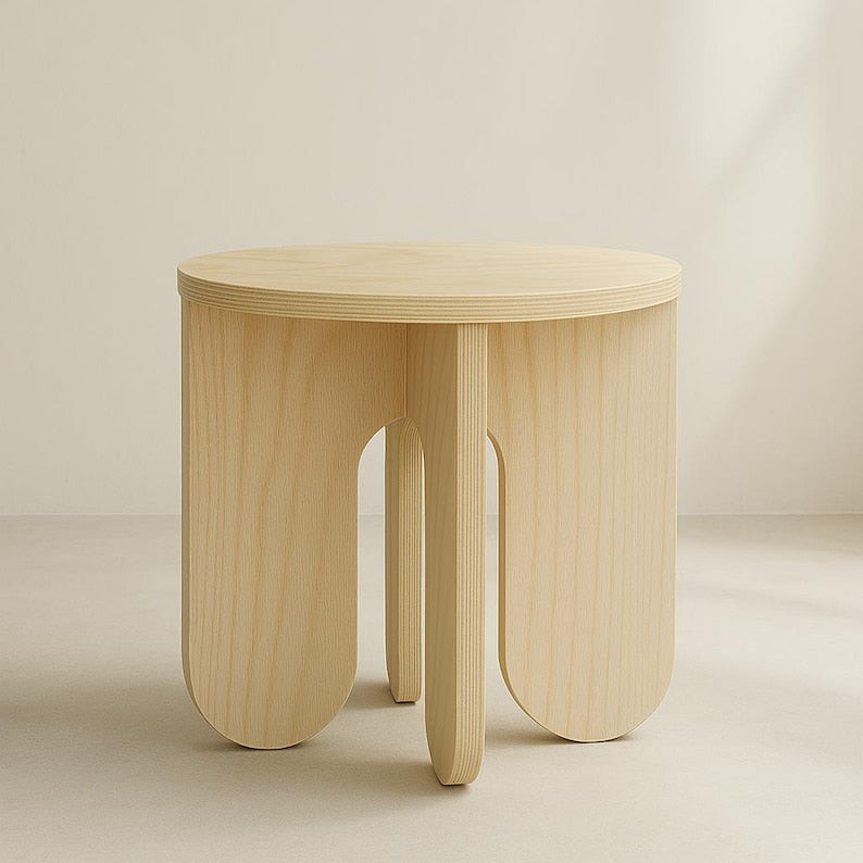 Wooden Stool. Modern Side Table